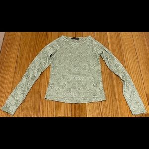 Pastel green lace top